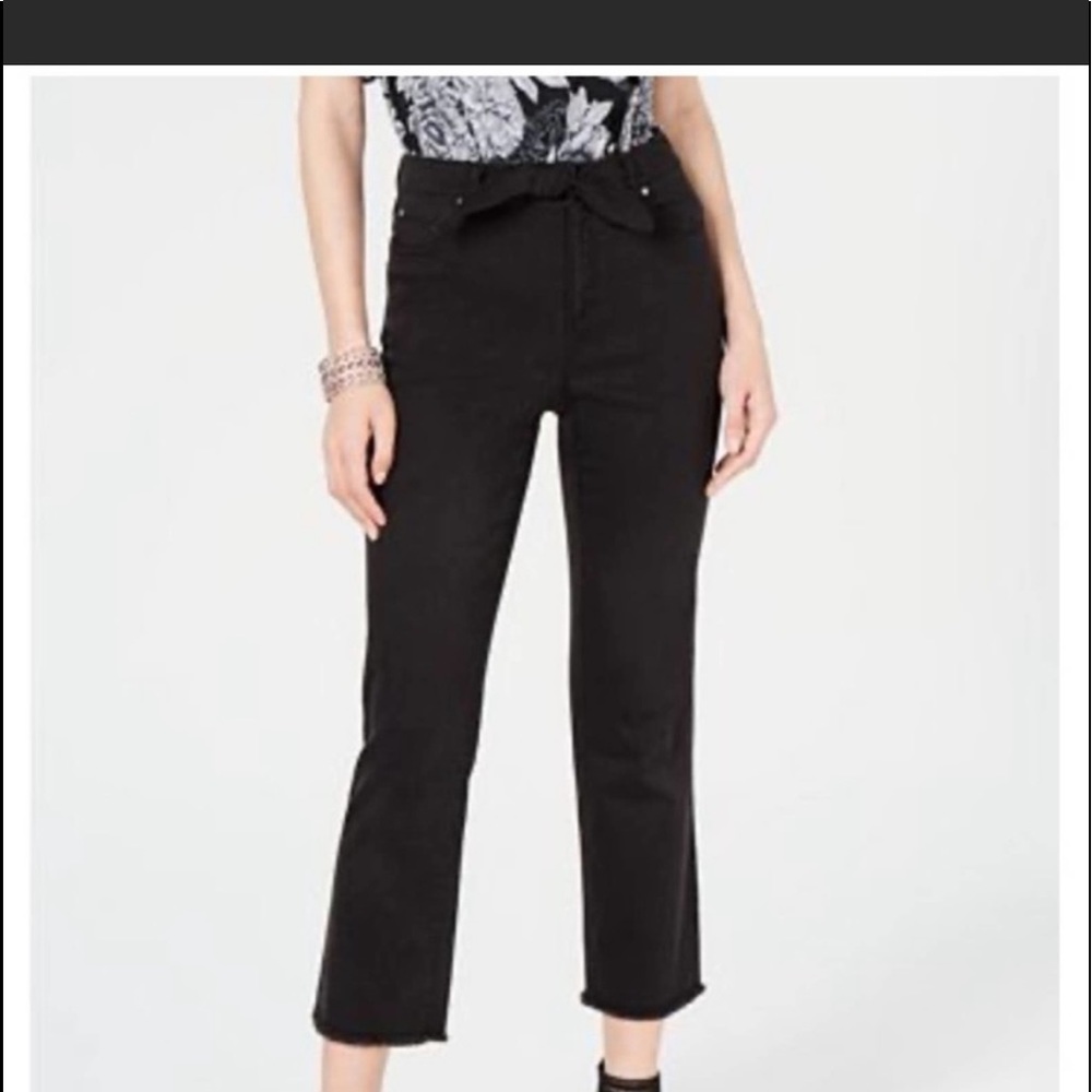 Black Cropped High Rise Jeans